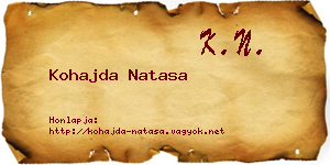 Kohajda Natasa névjegykártya